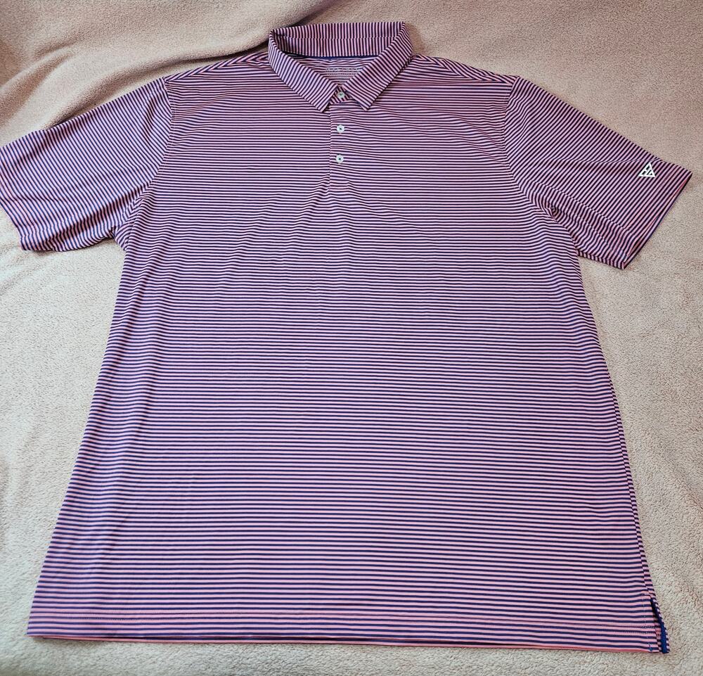 Maelreg Performance Polo Men's Striped Short Sleeve Golf Shirt 3XL